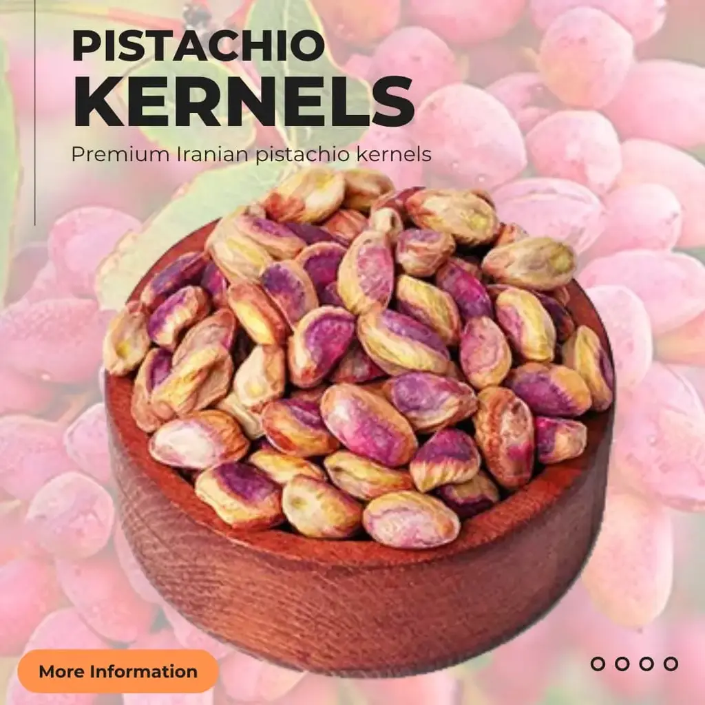 Premium Iranian pistachio kernels – luxury quality supplied by Apageco Global Trading